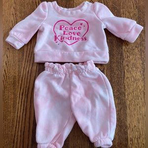 Baby GAP Peace, Love, Kindness Pink Tie-Dye Sweatsuit
